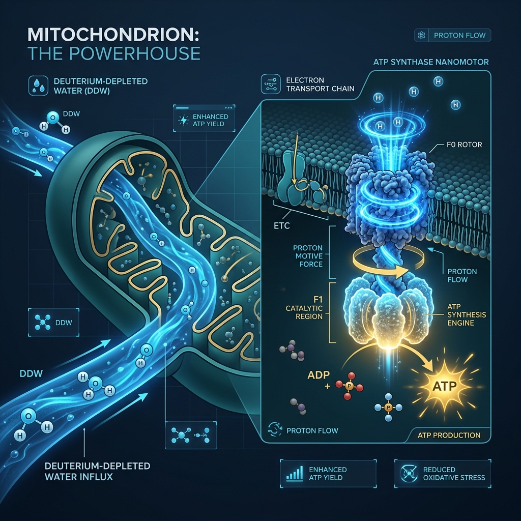 Mitochondrial ATP Synthase Isotope Drag Infographic